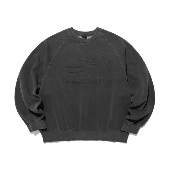 Nice Ghost Club Logo Pigment Sweatshirts [Charcoal]