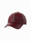 ADLV LINE AC BEAR VEGAN LEATHER BALL CAP