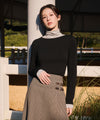 Marithé François Girbaud Women's Layered Turtle Neck Long Sleeve Light Brown