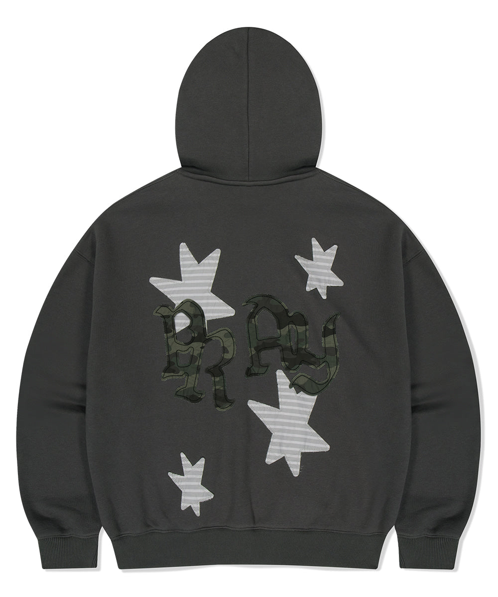 Mahagrid Pray Applique Zip Up Hoodie