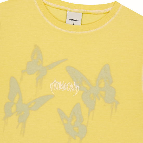 Mahagrid Pigment Butterfly Goth Crop Tee