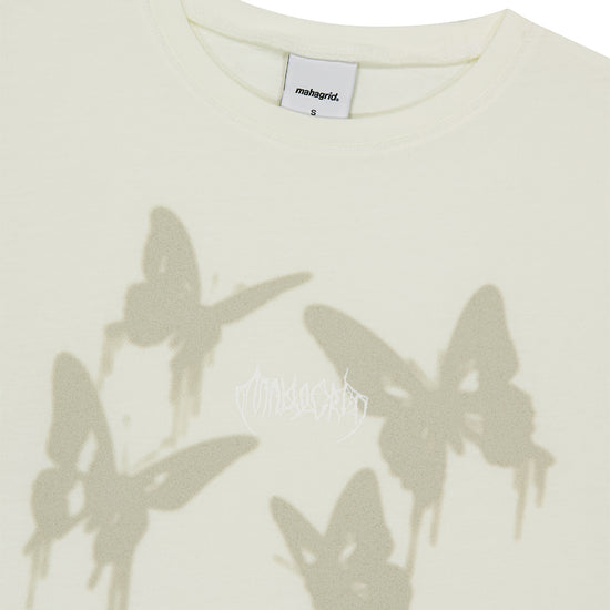 Mahagrid Pigment Butterfly Goth Crop Tee