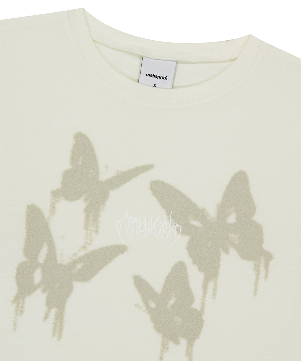 Mahagrid Pigment Butterfly Goth Crop Tee