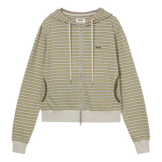 AEAE Stripe Hoodie Zip Up