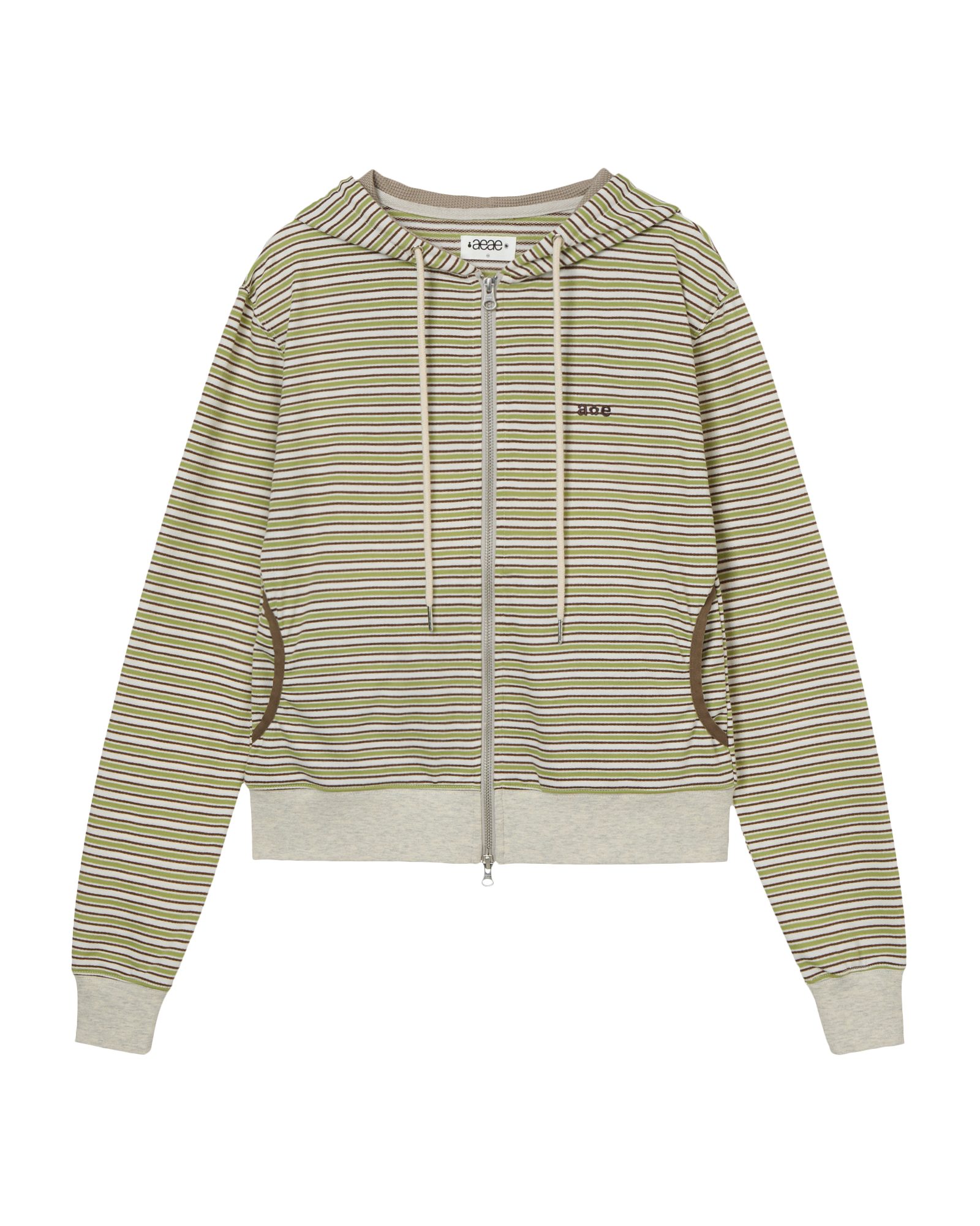 AEAE Stripe Hoodie Zip Up
