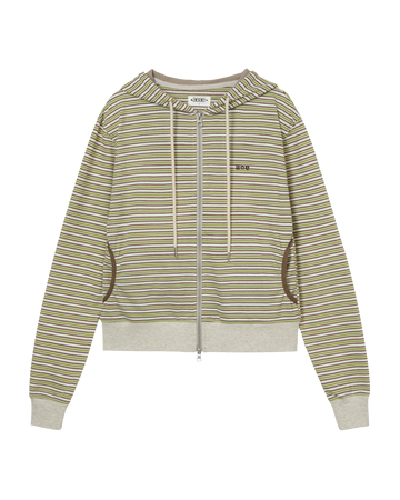 AEAE Stripe Hoodie Zip Up
