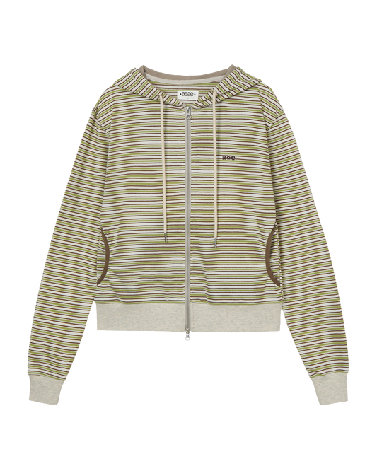 AEAE Stripe Hoodie Zip Up