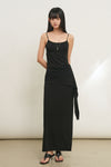 General Idea WOMAN Cap-Lined Backless Sleeveless Tank [BLACK]