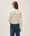 Marithé François Girbaud W FLOWER CLASSIC LOGO CROP SWEATSHIRT oatmeal