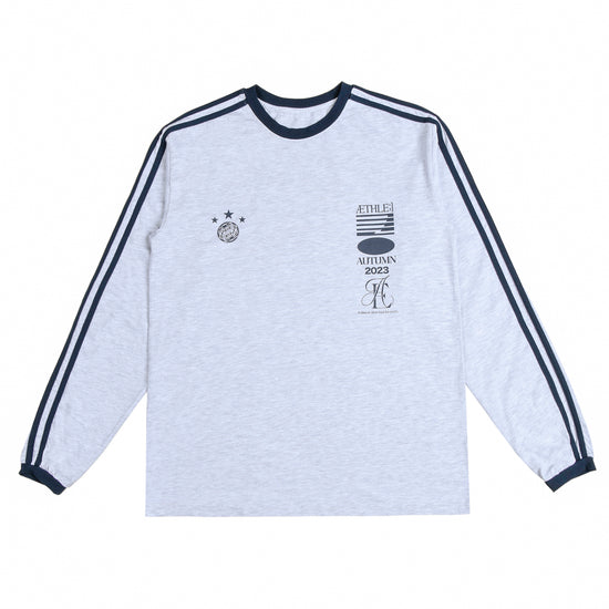 AEAE ATHLETE STRIPE L/S - LIGHT GREY