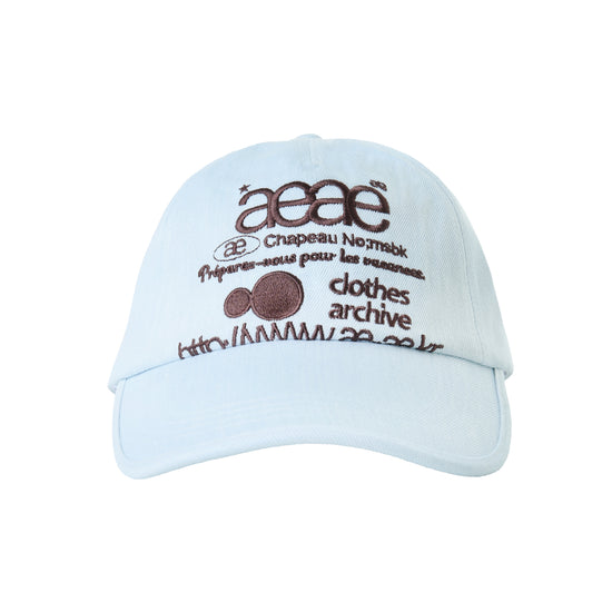 AEAE WEB LOGO DENIM 5 PANEL CAP - LIGHT BLUE