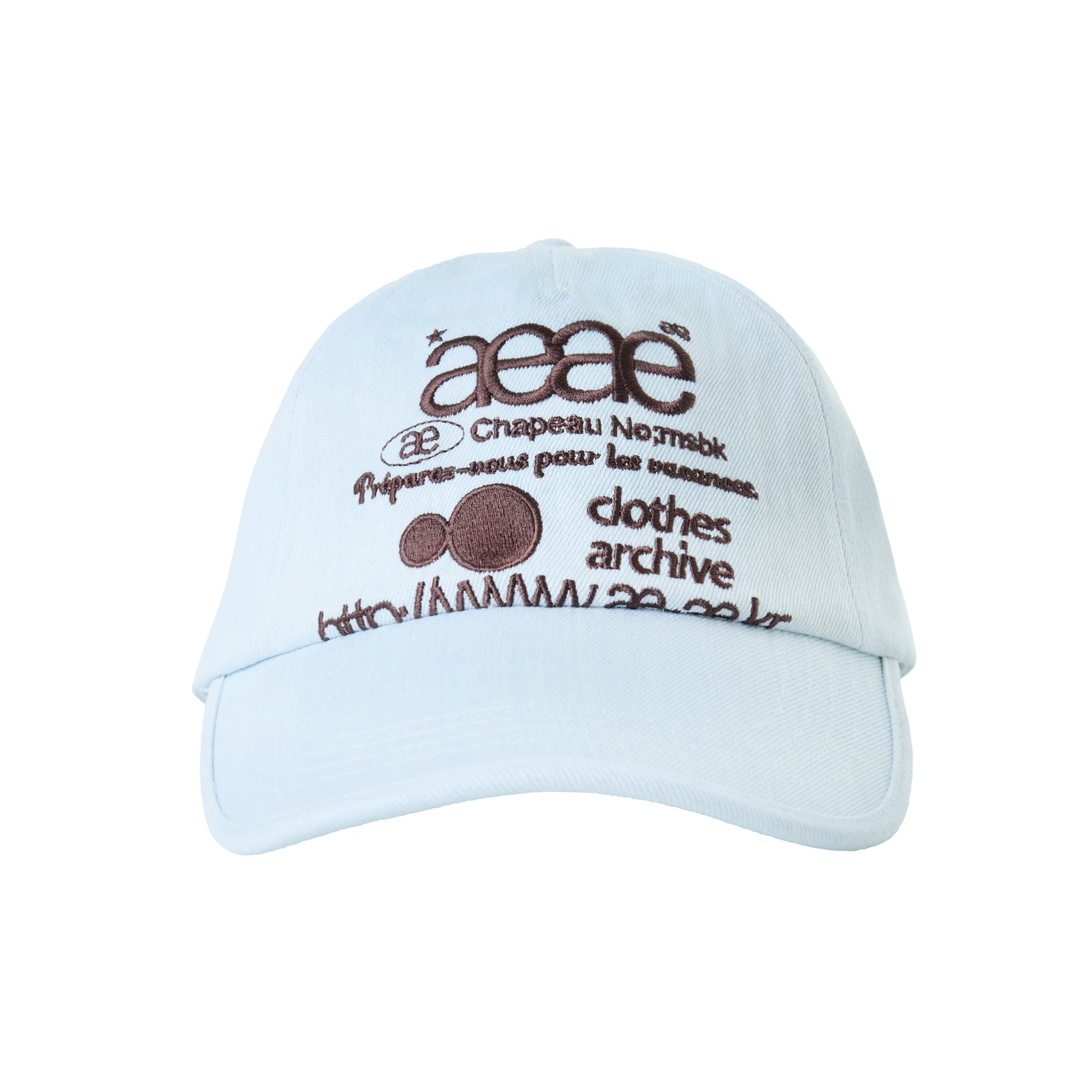 AEAE WEB LOGO DENIM 5 PANEL CAP - LIGHT BLUE