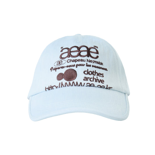 AEAE WEB LOGO DENIM 5 PANEL CAP - LIGHT BLUE