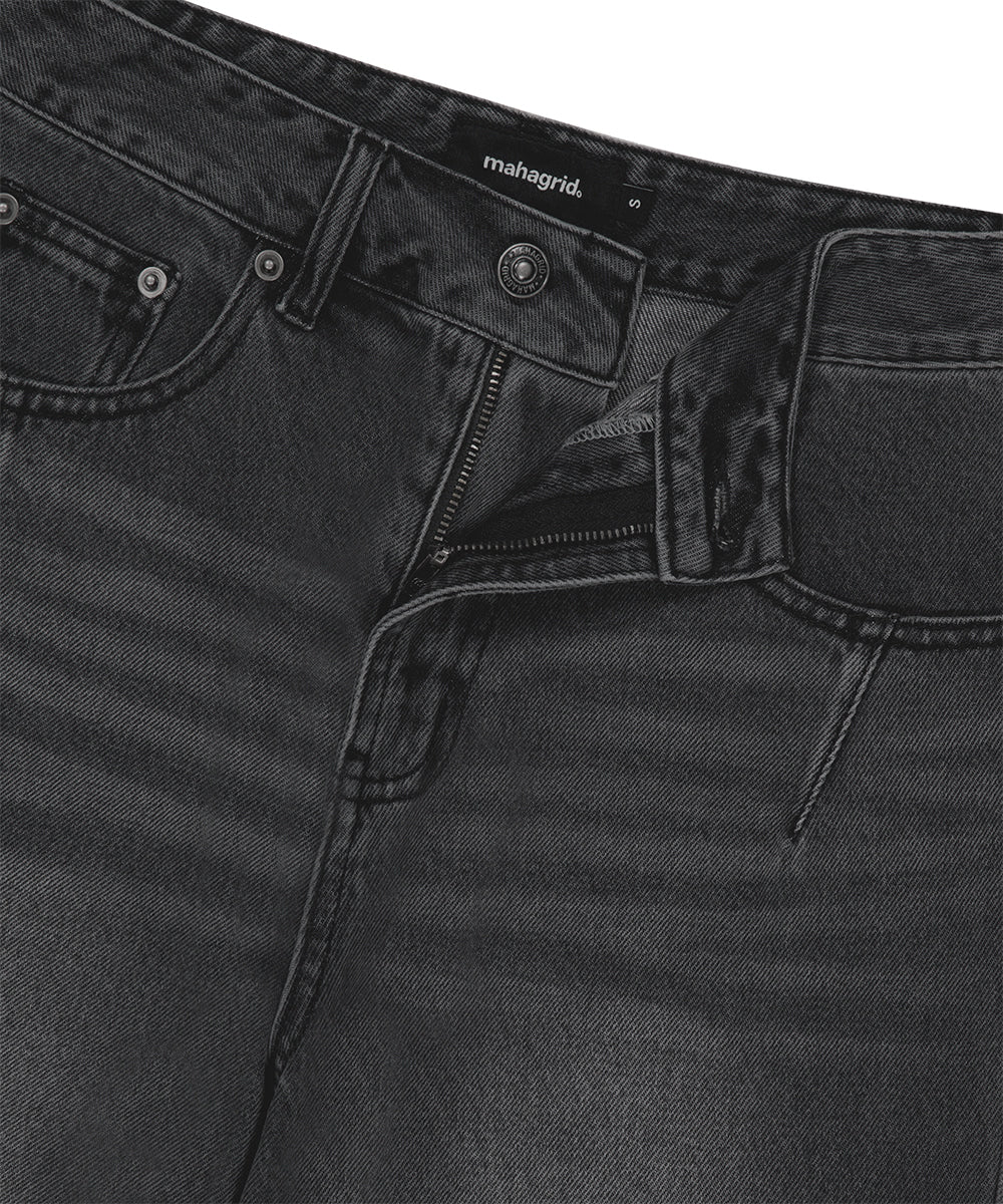 Mahagrid Washed Dart Denim Pant [Black]