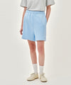 Marithé François Girbaud W REGULAR LOGO SWEAT SHORTS ice blue