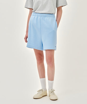 Marithé François Girbaud W REGULAR LOGO SWEAT SHORTS ice blue