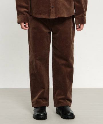 Marithé François Girbaud Kids Eiffel Label Corduroy Straight Pants Brown