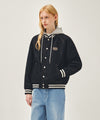 Marithé François Girbaud CLASSIC LOGO RAGLAN DENIM VARSITY JACKET light blue