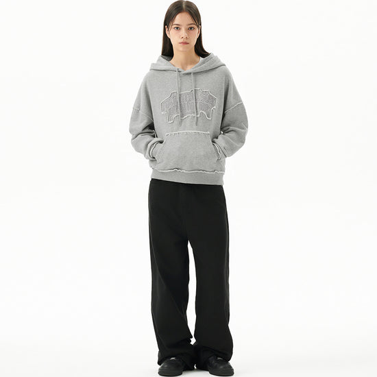 Mahagrid Raw Cut Pray Crop Hoodie