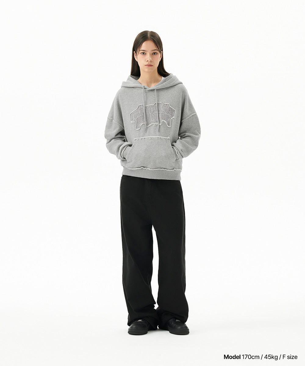 Mahagrid Raw Cut Pray Crop Hoodie