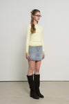 General Idea WOMAN Airy Round Neck Pintuck T-Shirt
