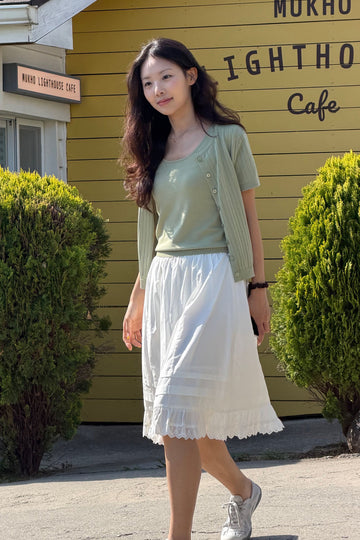 General Idea RUPITA PICK WOMAN Temperature Cut U-Neck Knit Sleeveless [SAGE MINT]