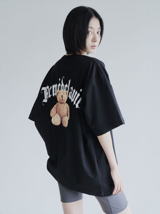 ADLV Gold Chain Bear Doll Short Sleeve T-Shirt