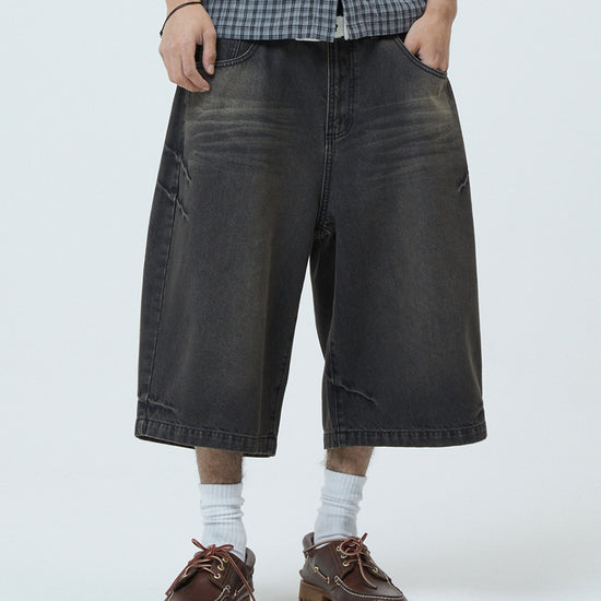 Mahagrid Bermuda Domingo Denim Short in Black