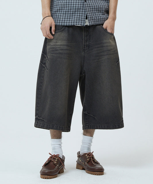 Mahagrid Bermuda Domingo Denim Short in Black