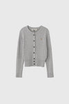 General Idea WOMAN GNRL Signature Superfine Wool Cable Cardigan [Light Grey]