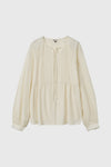 General Idea WOMAN Summer Loose Fit Raglan Pinched Pleat Blouse [IVORY]