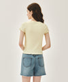 Marithé François Girbaud W RIB POINT TEE butter
