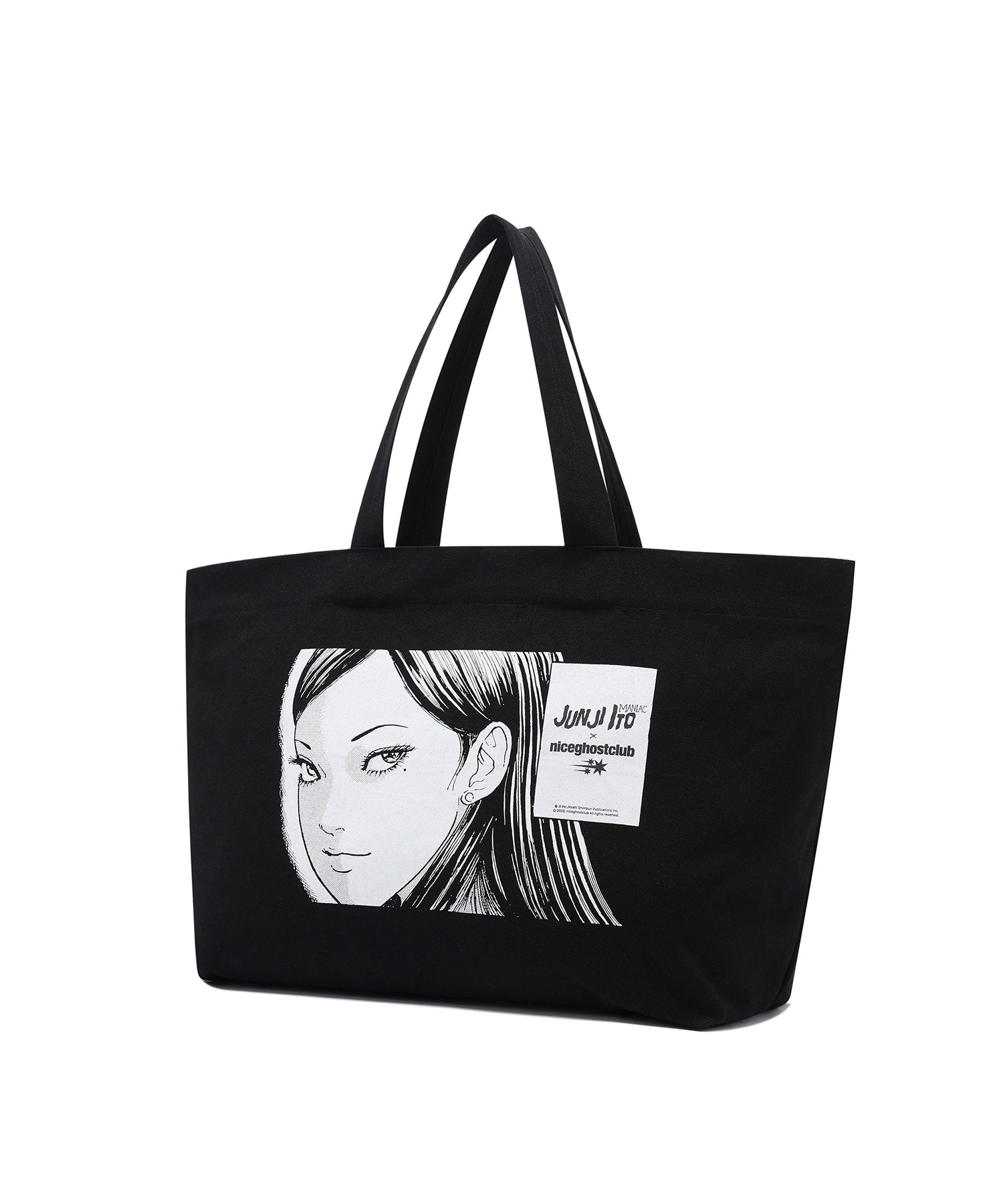 Nice Ghost Club Junji Ito Maniac Tomie Logo Big Tote Bag [Black]