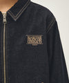 Marithé François Girbaud Kids Classic Logo Denim Zip-Up Jacket Dark Blue