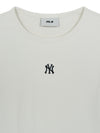 MLB Women's Basic Slim Ribbed Crop Long Sleeve T-Shirts
