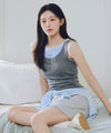 Marithé François Girbaud W LAYERED SLEEVELESS heather charcoal