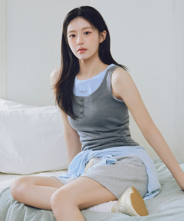 Marithé François Girbaud W LAYERED SLEEVELESS heather charcoal