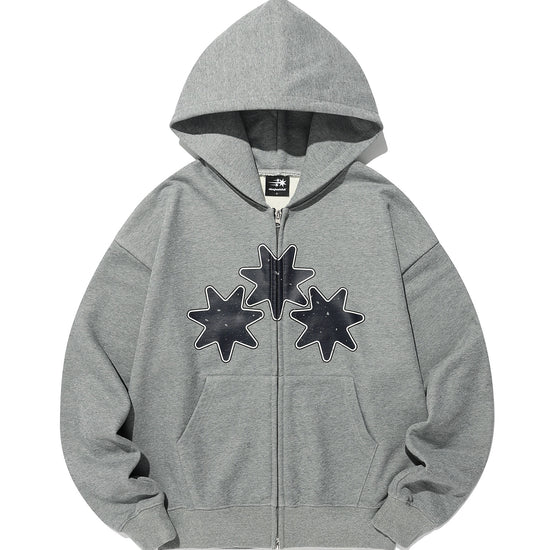 Nice Ghost Club Religious Symbols Hoodie Zip Up [Grey]