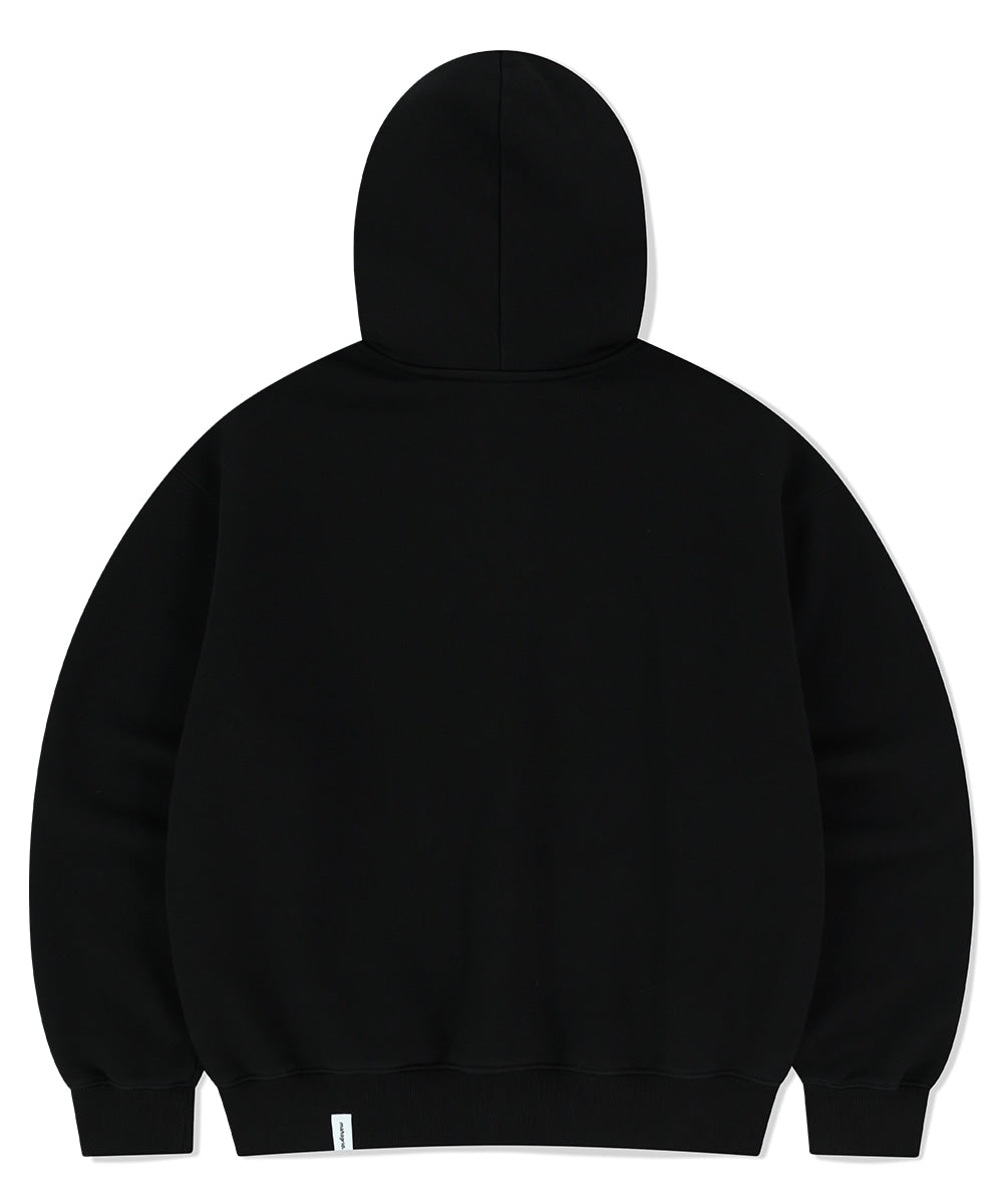 Mahagrid mah CUT OFF APPLIQUE ZIP-UP HOODIE