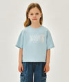 Marithé François Girbaud Kids W Ballet Classic Logo Semi Crop Tee Sky Blue