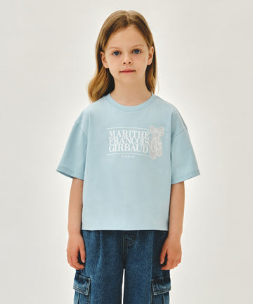 Marithé François Girbaud Kids W Ballet Classic Logo Semi Crop Tee Sky Blue