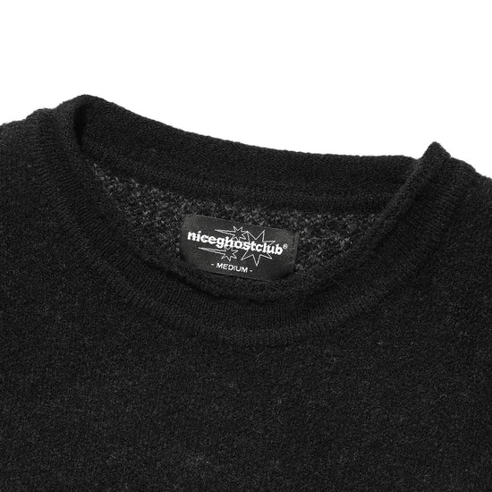 Nice Ghost Club 3 Star Long Sleeve Knit Tee [Black]