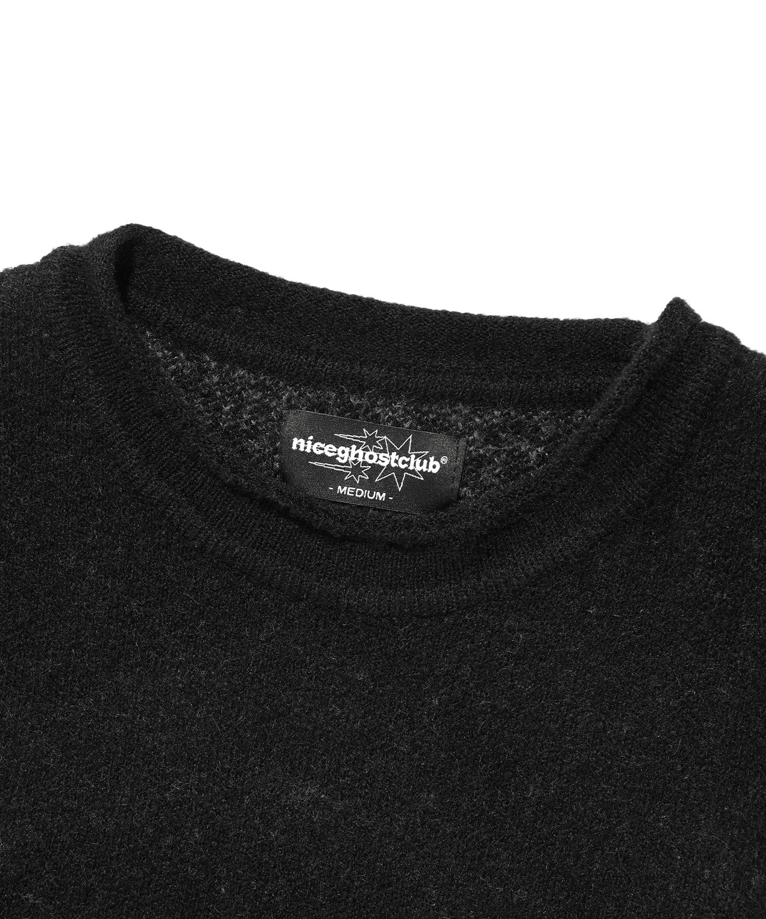 Nice Ghost Club 3 Star Long Sleeve Knit Tee [Black]