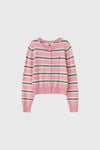 General Idea WOMAN Multi Stripe Crew Neck Cardigan