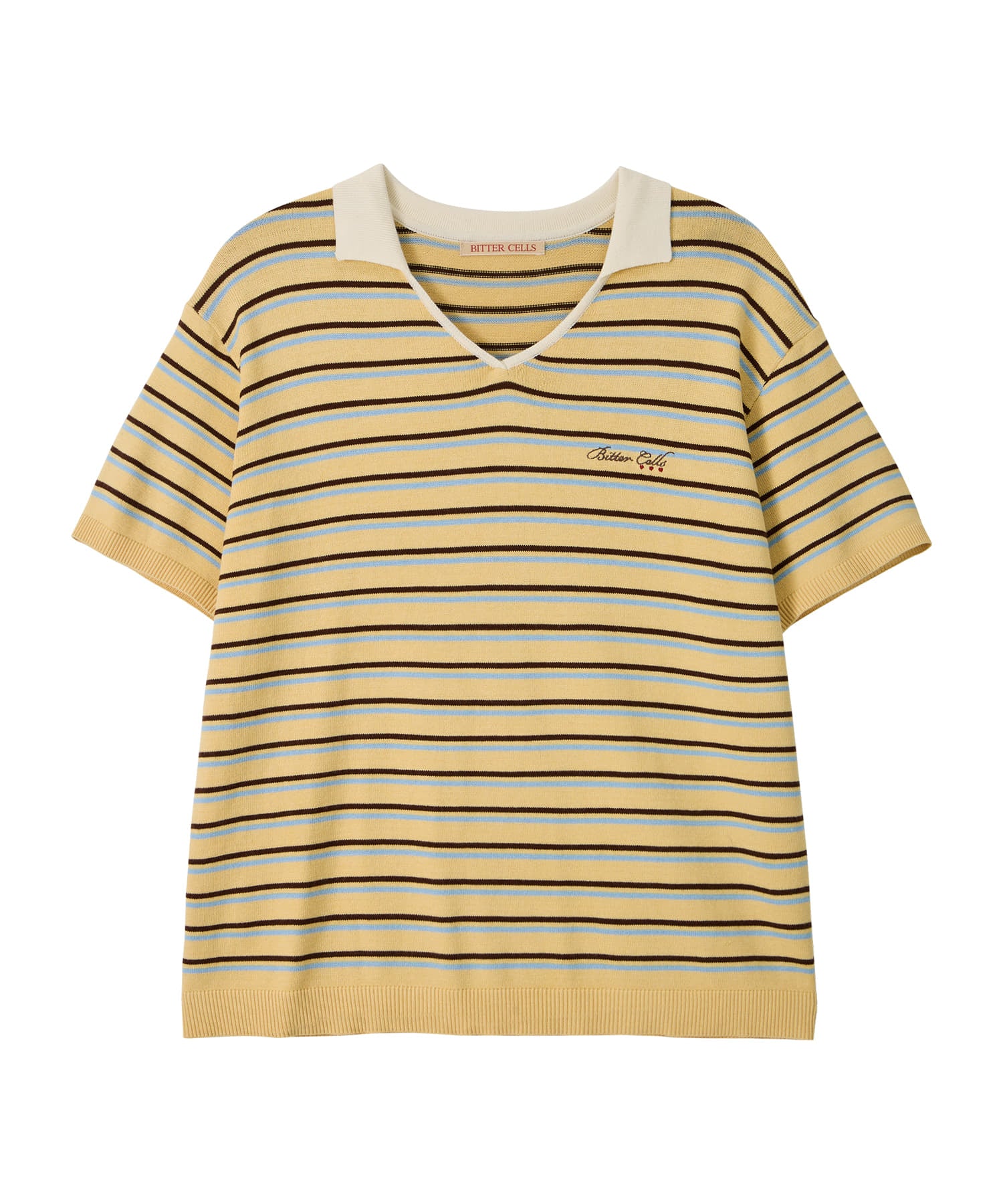 Bitter Cells Millie Stripe Collar Knit-Butter
