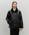 Marithé François Girbaud Faux Leather Over Fit Mustang Jacket Black