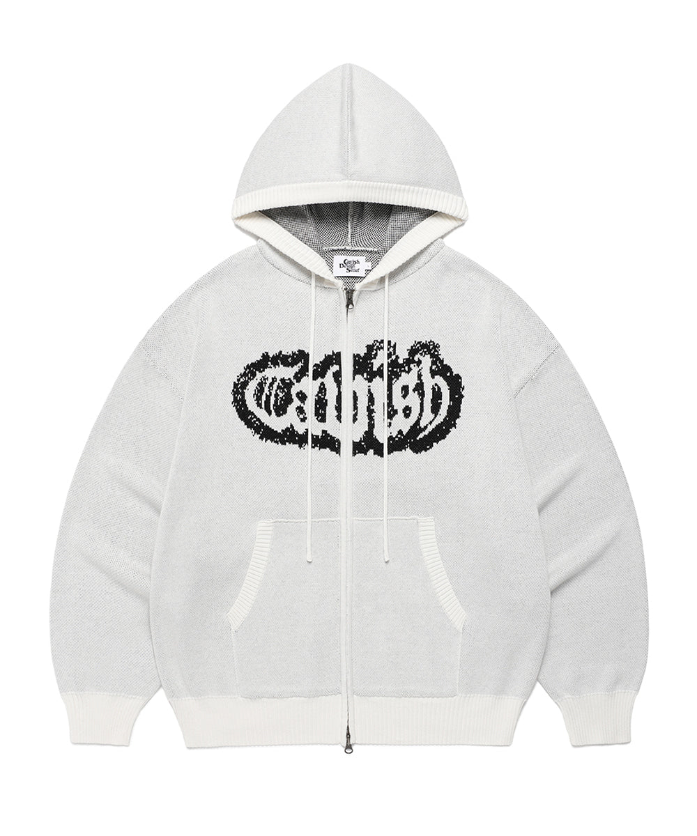 Cavish Rugged Knit Zip Up Hoodie