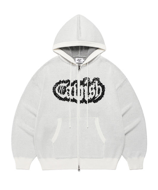 Cavish Rugged Knit Zip Up Hoodie