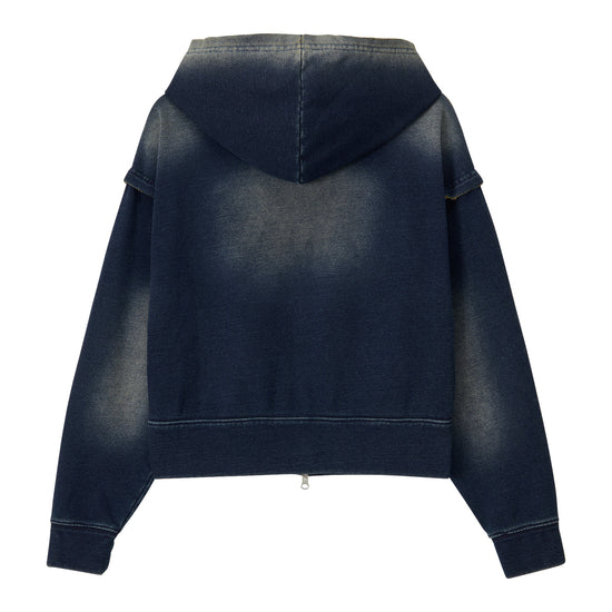 Bitter Cells Denim Washing Hood Zip Up - Blue