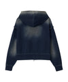Bitter Cells Denim Washing Hood Zip Up - Blue